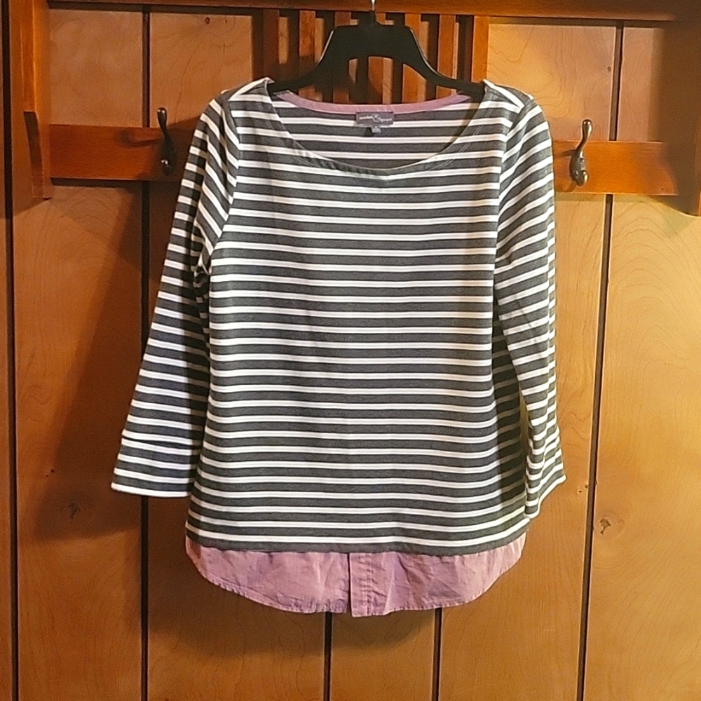 Market & Spruce Layer Stripe Top